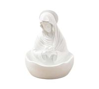 Statue de la Vierge Marie 2026, 12,1 x 9,9 cm, porte-chapelet catholique en résine blanche, pour autel, table, salle de prière, 1 pièce (blanc, 12 x 9 x 9 cm)
