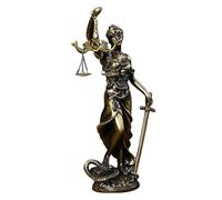 Statue de Lady Justice - Sculpture de déesse aveugle de la justice, figurine en résine de bronze raffinée, décoration d'intérieur | Décor de studio d'avocat pour bureau, bibliothèque, décoration de la