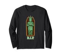 Statue de Lady Liberty RIP Satire Politique américaine USA Manche Longue