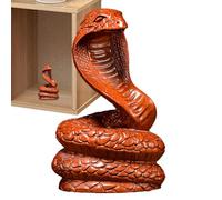 Statue de l'année chinoise du serpent, sculpture de l'année du serpent | Décoration d' de serpent en bois - Statue souvenir de serpent faite à la main, miniature du Nouvel An