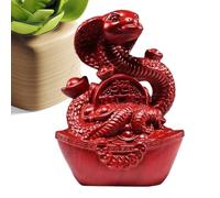 Statue de l'année du Serpent, Figurine de Serpent du Nouvel an Chinois, Figurine de Serpent Traditionnelle en Bois, Figurines de Serpent de Table pour Salon, Espace de Travail, Voiture,