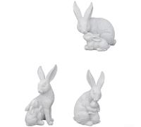 Statue de lapin artistique pour décoration de la maison avec influence vintage et texture naturelle vieillie (F)