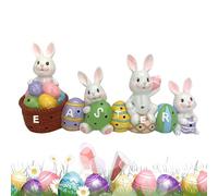 Statue de lapin avec lumière, figurine de lapin lumineuse à DEL en résine, accessoires de scène de vacances pour intérieur et extérieur, décoration saisonnière pour chambre à coucher