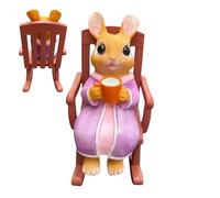 Statue de lapin, charmante sculpture de lapin, 16x11,5x8 cm, figurine de lapi de chaise à bascule, statue de jardin de décor saisonnier, pour Pâques, décoration intérieure, tables, étagères,