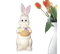 Statue de lapin de Pâques - Charmante figurine résistante aux intempéries, décoration amusante pour la maison de vacances, ornement animal en résine robuste, sculpture colorée au design détaillé, cons