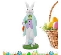 Statue De Lapin De Pâques | Lapin En Résine De Printemps - Décoration De Cheminée Pour Les Parties À La Maison Et Le Porche De Jardin En Plein Air | Étagère De Bureau Pour Entrée Intérieur Avec