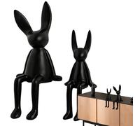 Statue de lapin - Ensemble de statues en céramique de lapin, décoration de centre de table, sculpture adorable et mignonne | Belle décoration de Pâques pour écrire