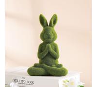 Statue De Lapin Floqué En Mousse De Pâques, Gazon Artificiel, Lapin, Figurines D'animaux, Ornement De Jardin, Salon, Bureau, Décorations De Maison
