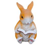 Statue de lapin - Sculpture décorative en résine peinte à la main, figurine d'animal assis, fonction de décoration architecturale pour la maison, catégorie d'affichage de bureau et d'étagère