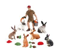 Statue de Lapin - Statuettes de Lapin de 210 g | Jouet pour Animaux de Ferme | Farce aux œufs de Pâques | Décoration de gâteau d'anniversaire | Cadeau de fête pour et décoration Prim