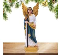 Statue de l'archange Raphaël en résine - Figurines d'ange gardien, décoration d'étagère d'ange | Décoration de table en résine de l'archange Saint Raphaël, église catholique, figurine d'archange Saint