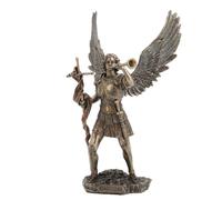 Statue de l'archange Saint Gabriel de 13 pouces de Veronese Design, finition bronze coul froid