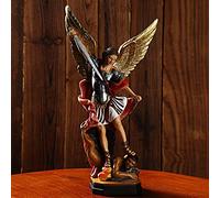 Statue de l'Archange San Miguel - Archange de la protection et de la justice - Statue de bataille d'ange et de démon - Résine 8,66 x 4,72 pouces - La justice dure pour toujours - Ange à collectionner