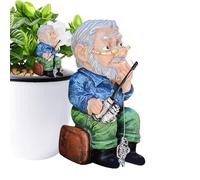 Statue de l'homme de pêche : figurine décorative pour jardin, patio, patio, pelouse ou décoration intérieure | Funny Ornament Piece Configuration icône Totem Sculpture élément central design