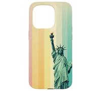 Statue de Liberty Rainbow Retro Vintage New York Art Coque pour iPhone 15 Pro