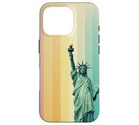 Statue de Liberty Rainbow Retro Vintage New York Art Coque pour iPhone 16 Pro