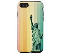 Statue de Liberty Rainbow Retro Vintage New York Art Coque pour iPhone SE (2020) / 7/8