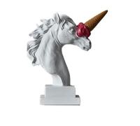 Statue De Licorne Fracassante De Crème Glacée d'art Moderne Statues De Buste Simples Et Modernes Européennes Décoration De Bureau À Domicile en Résine Chambre À Coucher Salon Figurine Intérieure(3)