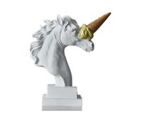Statue De Licorne Fracassante De Crème Glacée D'art Moderne Statues De Buste Simples Et Modernes Européennes Décoration De Bureau À Domicile En Résine Chambre À Coucher Salon Figurine Intérieure(1)