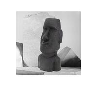 ECD Germany Statue de l'Île de Pâques Moai Rapa Nui Figure de Tête 56 cm Haut, en Résine de Pierre Moulée Résistant aux Intempéries