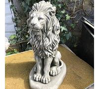 Statue de lion droit | Décoration de jardin en pierre reconstituée en béton animal africain