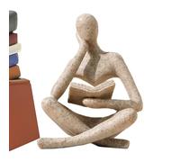 Statue de l'Pensant | Figurine de Collection Petite en Résine en Train de Lire,Sculpture Figurine du Penseur en Lecture,Pour Bureau Salon Bureau Étagère Cadeau De Maison Table Basse Salle De