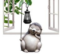 Statue de lumière solaire hérisson, statue de hérisson de jardin - Décor de statue de jardin solaire,Lanterne hérisson amusante, sculpture d'animaux en résine, art de jardin, pour terrasse, cour intér