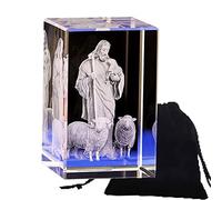 Statue de luxe en cristal 3D de Dieu Jésus sur table, cube en cristal, décoration d'intérieur, sculpture de fils de Dieu, figurines de sauveur symbolisant la richesse du succès (#8)