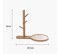 Statue de majordome de chien en résine avec double plateau en métal,sculpture animale,décoration d'intérieur,bouledogue français,ornements de table,figurine de chien,art - Type wooden support