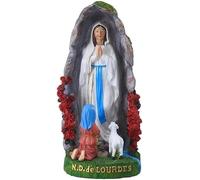 Statue de Marie et Saint Bernard - Icône de prière de branche chrétienne avec agneau, décoration d'ornement religieux en résine parfaite pour les sanctuaires familiaux, les autels d'église, les cadeau