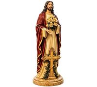 Statue de Marie Solaire Lumineuse Figurine Résine Décorative avec Lumineuse LED