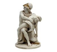 Statue de Mars et Vénus - Sculpture en marbre gris patiné gris 19,1 cm | Fait à la main en Grèce | Amour mythologique et art de la guerre