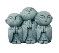 Statue de moine représentant l'accent zen Voir, entendre, ne parler pas du mal (C)