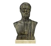 Statue de Moldano Buste d'Hippocrate Père de la médecine en plâtre dur 22,9 cm | Fait à la main en Grèce