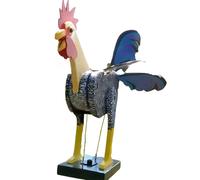 Statue De Moulin À Vent De Coq 23x19cm, Décoration De Cour De Jardin De Ferme, Sculpture Vive Pour L'extérieur, Cadeau De Fête Des Pères, Livraison Directe