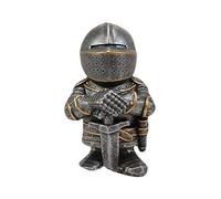 Statue de nain de garde de chevalier en résine artisanale gothique - Sculpture de nain gardien médiéval - Statue miniature de chevalier européen - Sculpture d'art de cour - Décoration de jardin et de