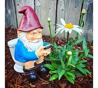 Statue de nain de jardin amusante de gobelin de jardin, sculpture de nains de jardin coquins, ornements de nains de jardin grossiers, figurine d'art en résine pour intérieur et extérieur (AW-004)