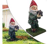 Statue de nain de jardin de l'armée, nain de guerre de jardin, sculpture amusante d'intérieur ou d'extérieur (C)