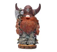 Statue de nain Vikings Hache Warriors - Figurine nordique en résine 19 x 11 x 8 cm, décoration d'intérieur exquise | Sculpture naine nordique Victor pour jardin, terrasse, cour, pièce d'art