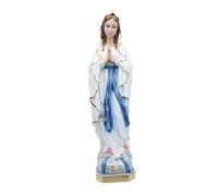 Statue de Notre-Dame de Lourdes en plâtre, 40 cm, effet nacre, travaillée à la main, blanc