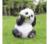 Statue de panda géant - Figurine d'ours noir et blanc résistant aux intempéries pour décoration de pelouse, cour et terrasse