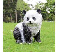 Statue de panda géant - Sculpture d'extérieur résistante aux intempéries - Ours noir et blanc - Décoration de pelouse, cour et terrasse