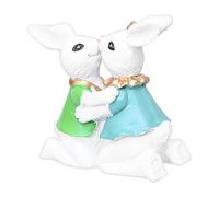 Statue de Pâques, statue de lapin de Pâques, figurine de statues drôles de Kiss Bunny | Statuette d'animaux de Pâques en résine de 2,9 pouces, décoration de bureau d'intérieur d'art