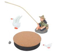 Statue de Pêcheur Flottante pour Aquarium, Décor Zen Rétro Micro Paysage