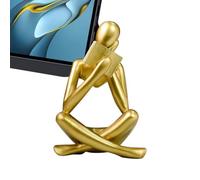 Statue de penseur lisant - Figurine abstraite en résine dorée de 11,4 cm, sculpture de livre contemplative créative, décoration de pièce esthétique | Ornement de maison moderne pour salon, étagère, bu