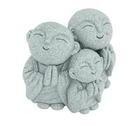 Statue de Petit Moine en Grès Vert, Figurine Mignonne, Décor de Salon de thé pour Ambiance Zen, Ornement (Style 1)