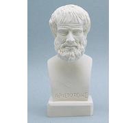 Statue de Philosophe Grec Buste Aristote Sculpture Albâtre 15 cm Blanc