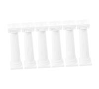 Statue de Pilier Romain 6 Pièces en Plastique Blanc, Petite Décoration | Mini Piliers Compacts et Robustes, Lot de Six, pour Paysage et Maquette, Blanc