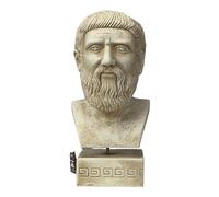 Statue de Platon en forme de buste de philosophe grec athénien en pierre moulée