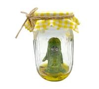 Statue de pot de cornichons - Pickle de soutien émotionnel, verre miniature qui crie Pickle | Petit ornement en verre drôle, élégant concombres décoration de la maison, utilisation d'accent pour la